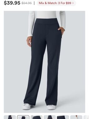 Halara Flex Day Stretch Mid Rise Side Zipper Pocket Work Flare Pants Large Tall